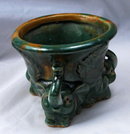 Majolica Drip Glaze Elephants Pottery Planter. ** PRICE REDUCED !**