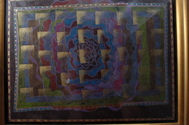Abstract Pastel Painting, Framed & Signed