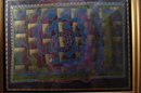 Abstract Pastel Painting, Framed & Signed