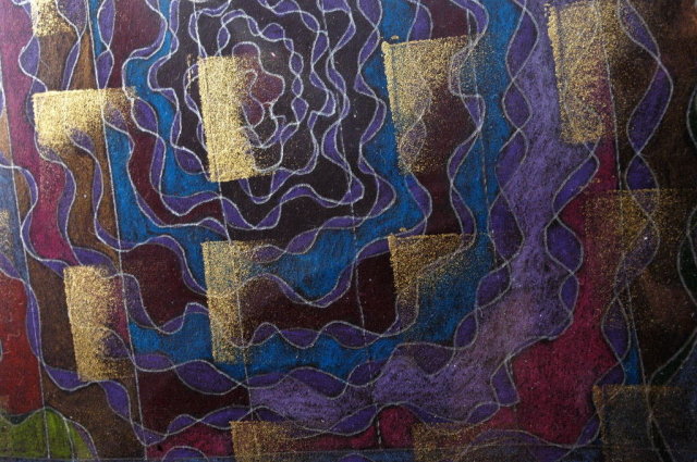Abstract Pastel Painting, Framed & Signed