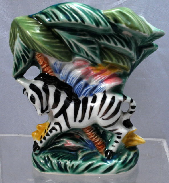 Ceramic Zebra Wall Pocket ( possible Fitz & Floyd)