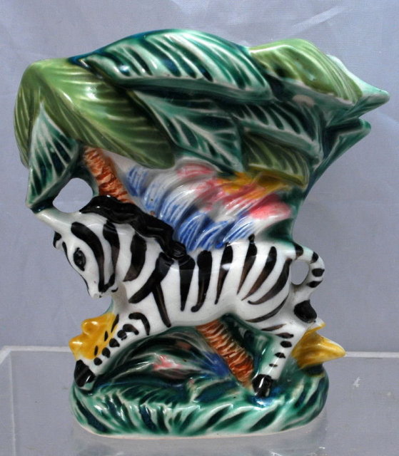Ceramic Zebra Wall Pocket ( possible Fitz & Floyd)