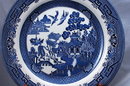 4 BLUE WILLOW PLATES Churchill Staffordshire 10