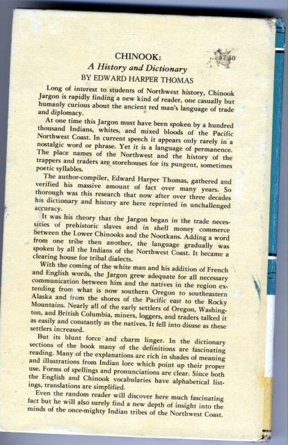 Chinook; a history and dictionary of the Northwest coast trade jargon