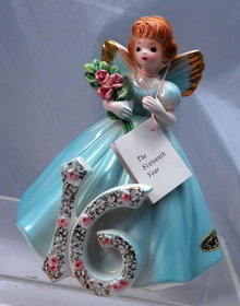 Josef Originals Sweet 16 Angel Girl Figurine, Japan with tags