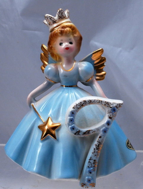 Josef Originals 9th Birthday Angel Girl Figurine, Japan with tags