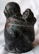 Soapstone Sculpture, Carving Eskimo/ Inuit Woman & Baby, A. Wolf of Canada