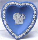 Blue Jasperware Heart Shaped Dish