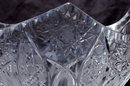 Large Brilliant Cut Etched Crystal Glass Basket