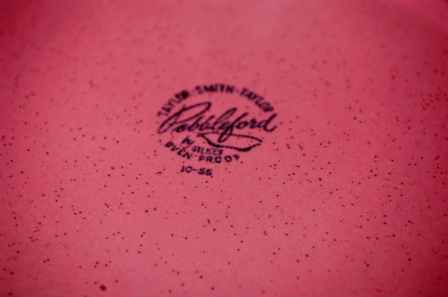 1957 Pink Gold Calender Plate, Taylor Smith Taylor
