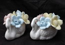 Porcelain Swans Candle Stick Holders Arco Fine Quality Dallas made in Japan