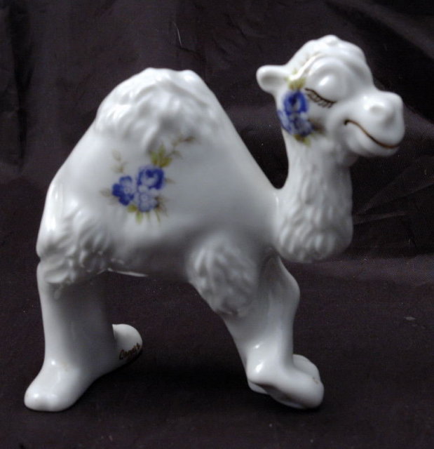 Hand Painted Camel Figurine signed