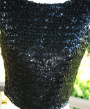 Vintage Black Sequin Top , zippered back