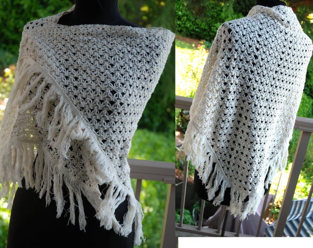 Beautiful Vintage Crochet Wrap, Shawl by Elwrin Made in Japan.