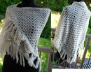 Beautiful Vintage Crochet Wrap, Shawl by Elwrin Made in Japan.