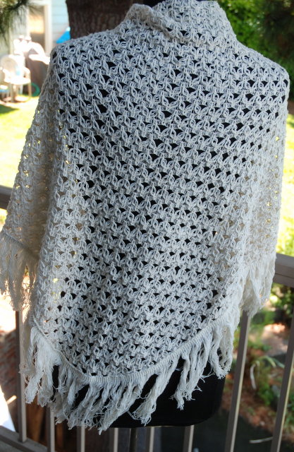 Beautiful Vintage Crochet Wrap, Shawl by Elwrin Made in Japan.