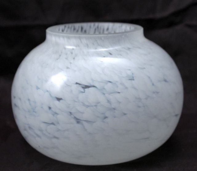 White/ Clear Art Glass Bowl or Votive by Thomas O'Brien Vintage Modern collection