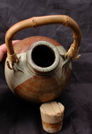 Old Japanese Earthenware Sake Jug or Bottle Natural glaze
