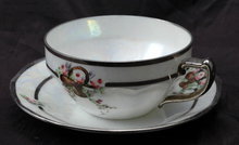 Hertel Jacob Rehau Bavaria Germany Luster Tea Cup & Saucer