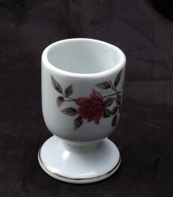 Roses Porcelain China Egg Cup - Japan