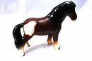 Brown Black White Ceramic Draft Horse Wales Japan