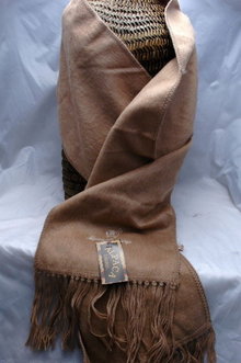 Brushed Alpaca Wool Scarf with Fringe from Peru