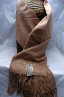 Brushed Alpaca Wool Scarf with Fringe from Peru