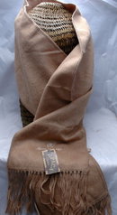 Brushed Alpaca Wool Scarf with Fringe from Peru