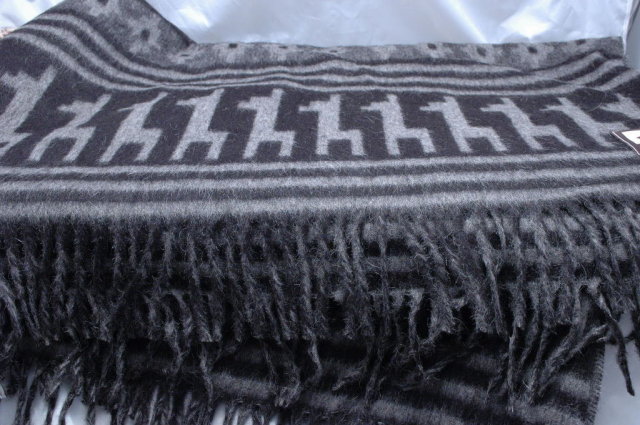 Natural Alpaca Blanket Throw with Fringe , New from Peru