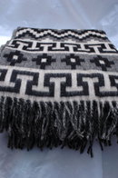 Natural Alpaca Blanket Throw with Fringe , New from Peru