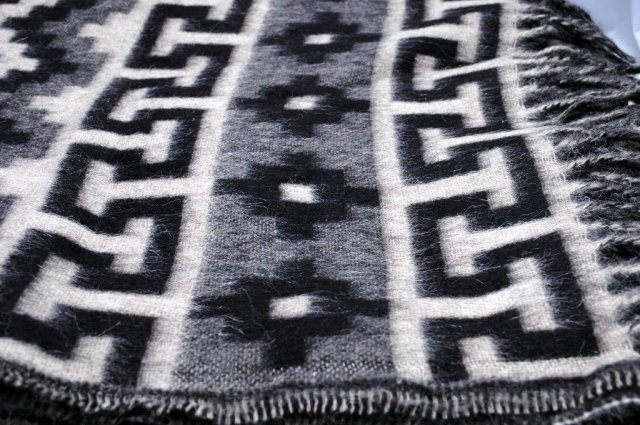 Natural Alpaca Blanket Throw with Fringe , New from Peru