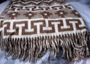 Natural Alpaca Blanket Throw with Fringe , New from Peru
