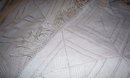 Vintage Crochet Ecru & Light Beige Bedspread Popcorn Nubby Squares 148