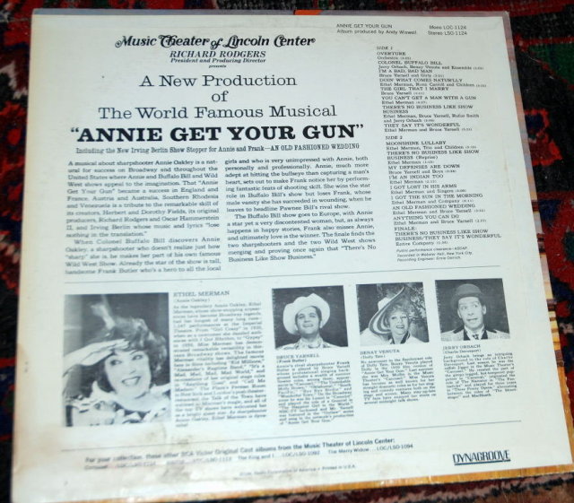 Annie Get Your Gun: An Original Cast Vinyl LP Record Album (1966 Lincoln Center Cast)