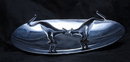 Art Deco Snarling Cat Chrome Tray