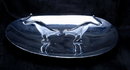 Art Deco Snarling Cat Chrome Tray