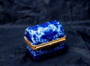 Shibata of Japan Blue White Porcelain Mini Trinket Box Chest