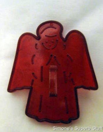 HRM Vintage Red Plastic Cookie Cutter - Christmas Angel