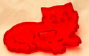 HRM Vintage Red Plastic Cookie Cutter - Kitty Cat