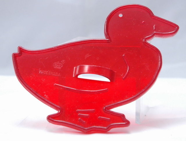 HRM Vintage Red Plastic Cookie Cutter - Duck