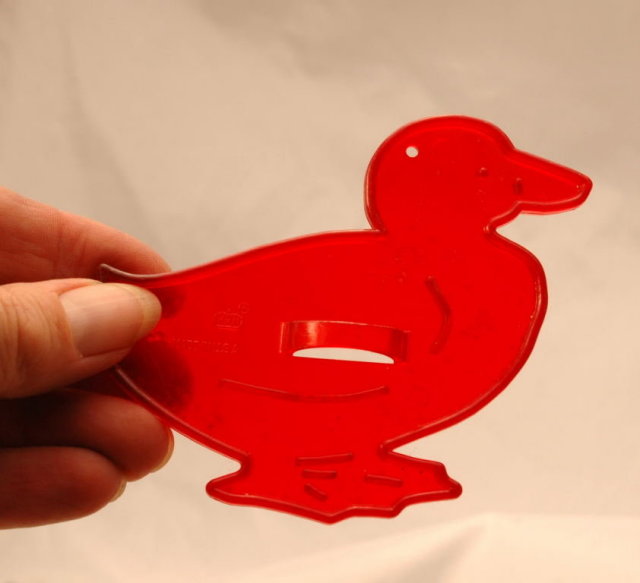HRM Vintage Red Plastic Cookie Cutter - Duck