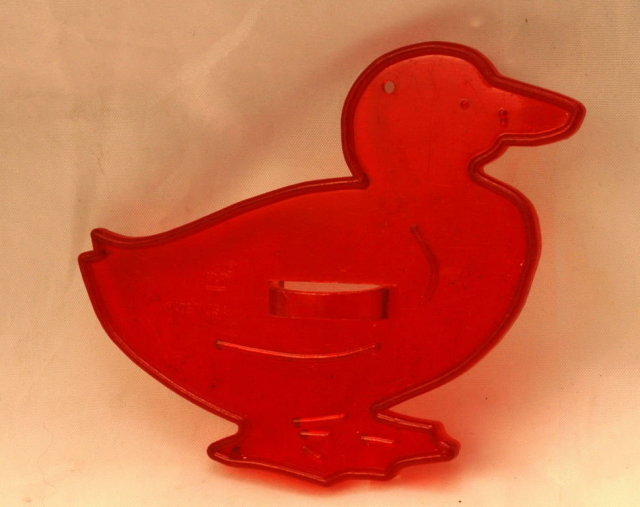 HRM Vintage Red Plastic Cookie Cutter - Duck