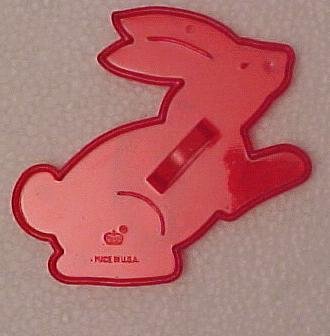 HRM Vintage Red Plastic Cookie Cutter - Bunny Rabbit
