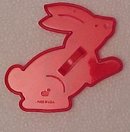 HRM Vintage Red Plastic Cookie Cutter - Bunny Rabbit