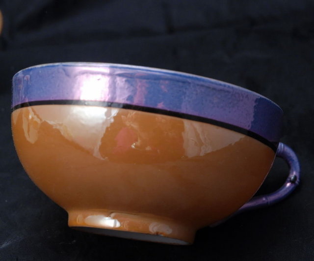 3 Porcelain China Luster Tea Cups