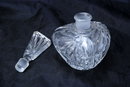 Crystal Perfume Bottle with Stopper Dresser Set Tray & 2 Bottles