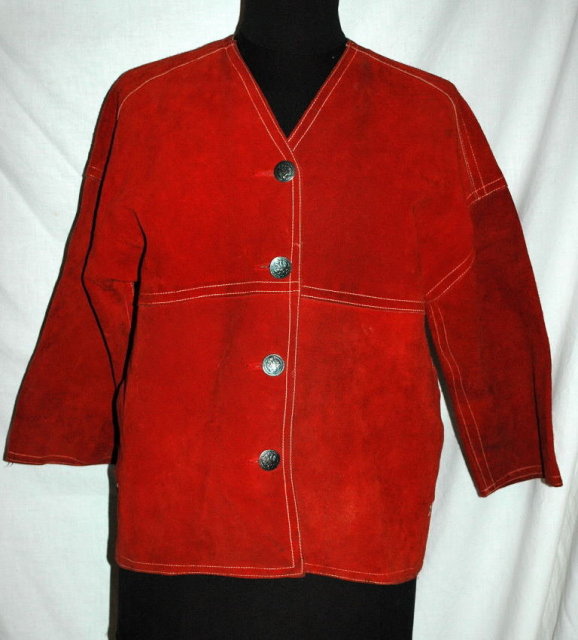 Bill Atkinson Glenn of Michigan Rust rough side out Leather Jacket Coat 1960's.