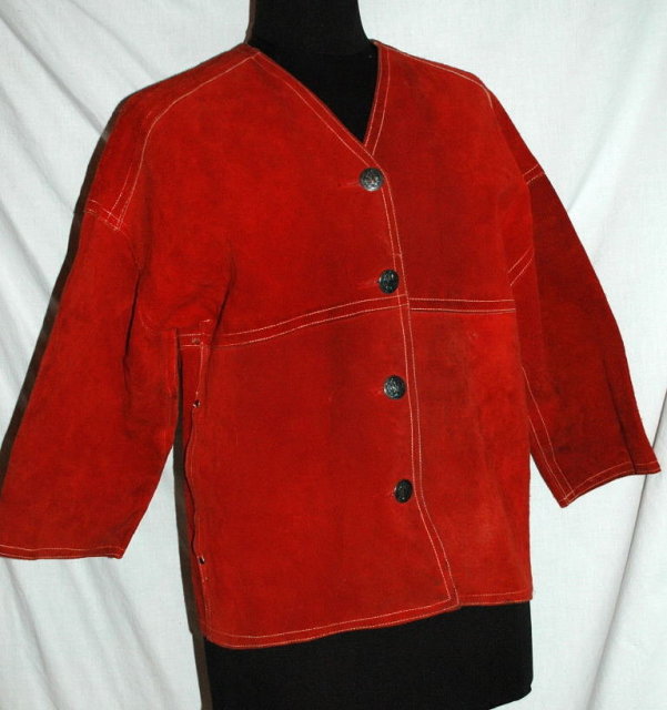 Bill Atkinson Glenn of Michigan Rust rough side out Leather Jacket Coat 1960's.