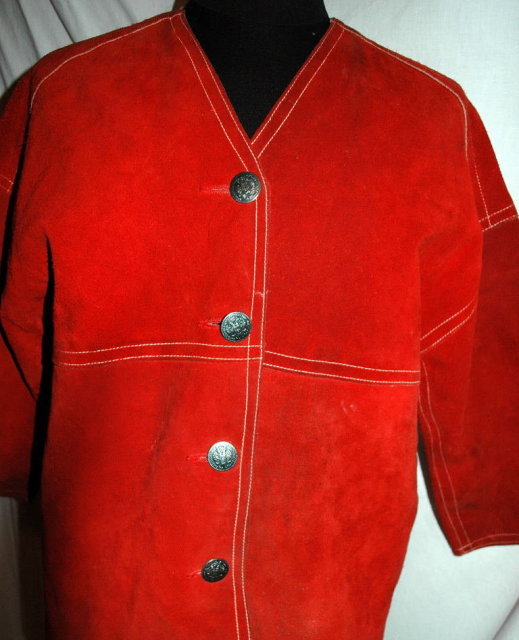 Bill Atkinson Glenn of Michigan Rust rough side out Leather Jacket Coat 1960's.