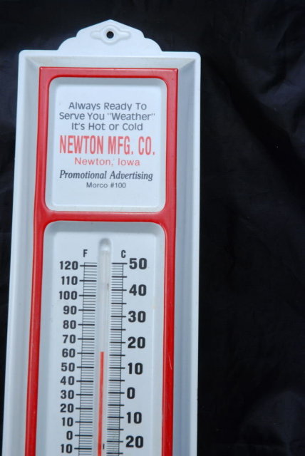 Advertising Metal Thermometer, Newton MFG.